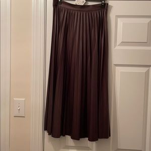 Zara Faux Leather Pleated Skirt